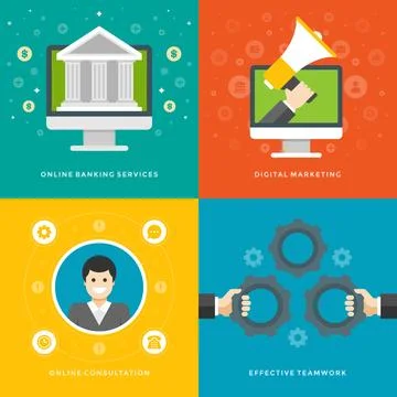 Business flat design vector illustrations Stock Illustration