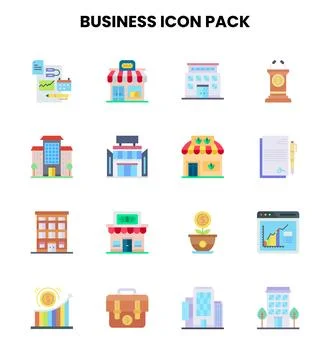 Business Flat Graphics Icons Pack Stock Illustration