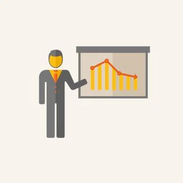 Business Flat Icon Illustrazione stock