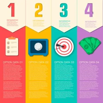 Business flat infographic template with text fields. Vector Illu Stock Illustration