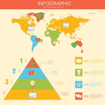 Business flat infographic template with text fields. Vector Illu Stock Illustration