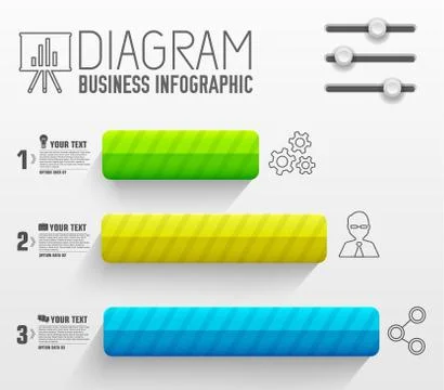 Business flat infographic template with text fields. Vector Illu Stock Illustration