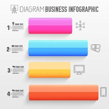 Business flat infographic template with text fields. Vector Illu イラスト素材