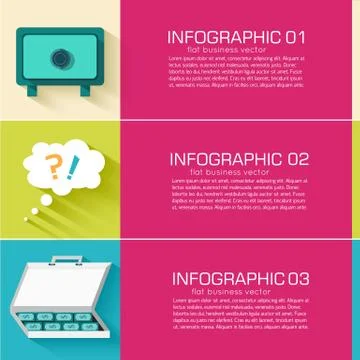 Business flat infographic template with text fields. Vector Illu イラスト素材