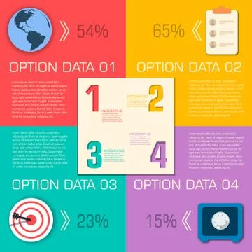 Business flat infographic template with text fields. Vector Illu Illustrazione stock