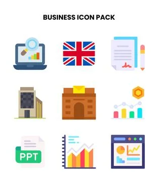 Business Flat Scalable Icons Pack Stock Illustration
