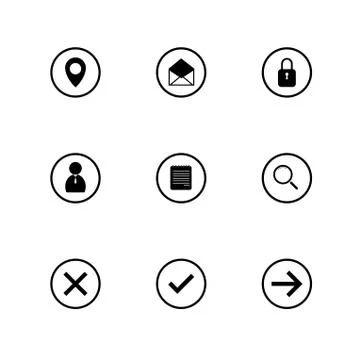 Business flat vector icon set isolated Stock Illustration