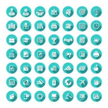 Business flat vector web icons set Illustrazione stock