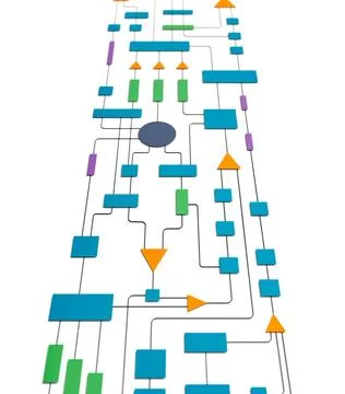  Business flow chart, strategy, plan, industrial process, decision tree. B... Stock Photos