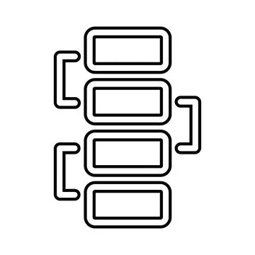 Business, flow, workflow outline icon. Line art vector. Stock Illustration