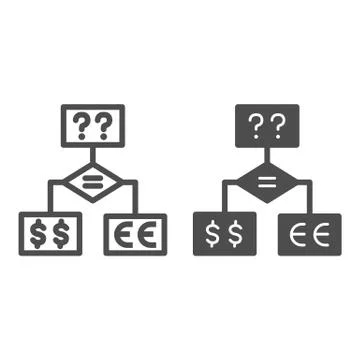 Business flowchart line and solid icon, business strategy concept, making Stock Illustration