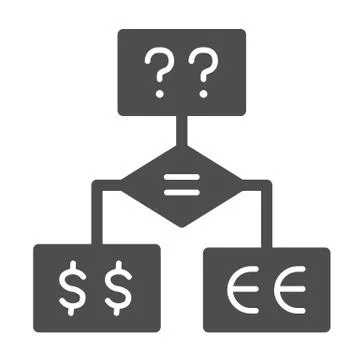 Business flowchart solid icon, business strategy concept, making investment Illustrazione stock