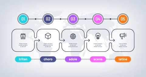 Business flowchart. Timeline with milestone steps pesentation history chart 스톡 일러스트
