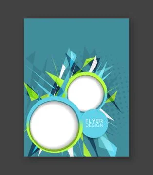 Business flyer template with abstract triangular pattern. Corporate banner, b Stock Illustration