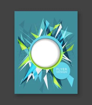 Business flyer template with abstract triangular pattern. Corporate banner, b Stock Illustration