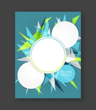 Business flyer template with abstract triangular pattern. Corporate banner, b Stock Illustration