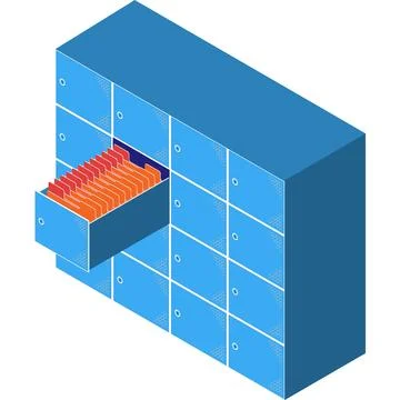 Business folder archive office vector flat icon Stock Illustration