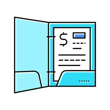 Business folder color icon vector illustration Stock Illustration