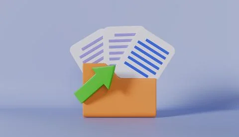 Business Folder Document File with Arrow Isolated on a White Background Stock Illustration