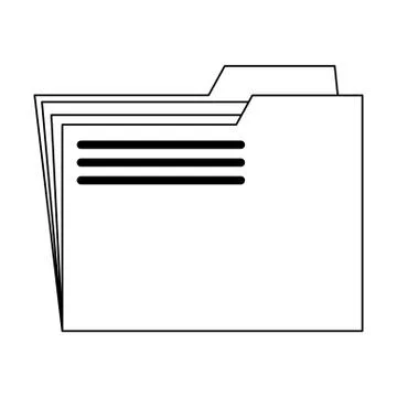 Business folder document symbol isolated in black and white 库存插图