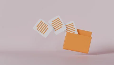 Business Folder Full of Papers Isolated on White Concept of File Transfer Иллюстрация