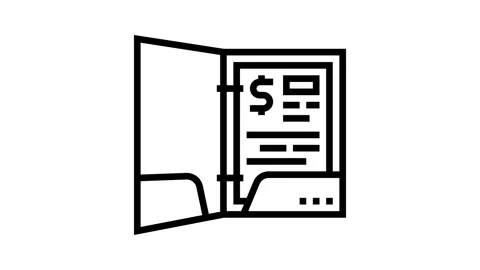 Business folder line icon animation Stock Footage 224256784