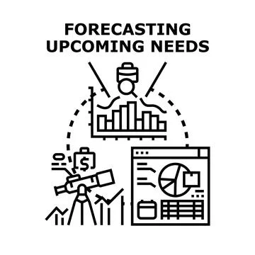 Business forecasting upcoming needs and future planning Illustrazione stock