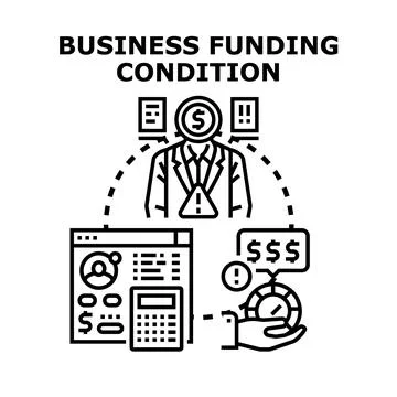 Business funding condition evaluating application requirements Illustrazione stock