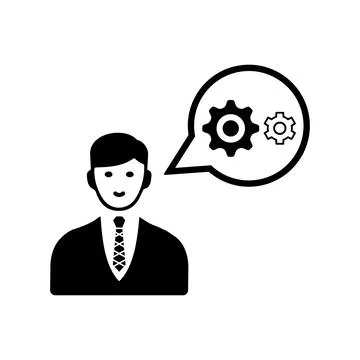 Business, gear, plan, solution black icon Stock Illustration