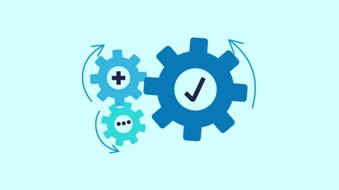 Business gears rotating 2d Animation with Alpha Matte Stock Footage 336039140