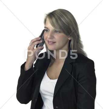 Business girl on the mobile phone Stock Photos