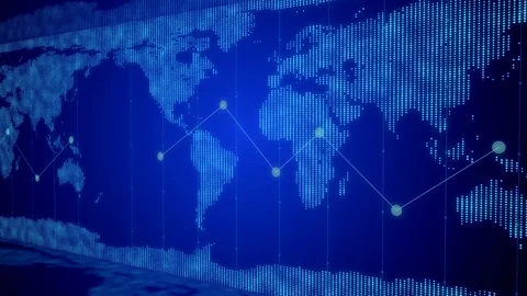 Business global network world map background with digital grid Stock Footage 102929808