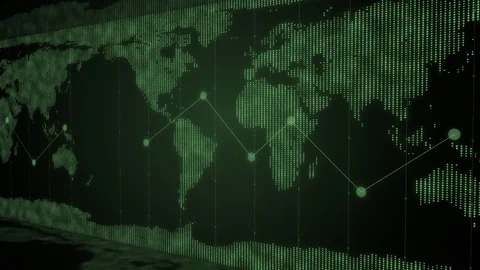Business global network world map background with digital grid Stock Footage 102929914