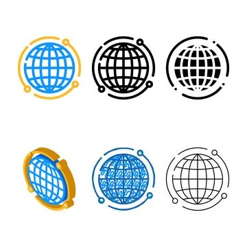 Business globalization color icon vector simplified Stock Illustration