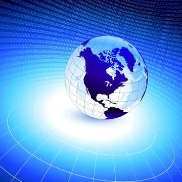 Business Globe on blue background Illustrazione stock