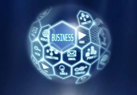 Business globe blue background plan, idea,email,conection,profit,seo Stock Illustration