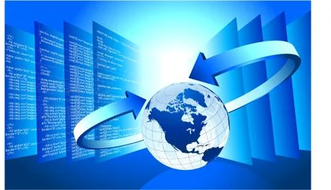 Business Globe wInternet background Stock Illustration
