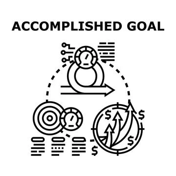 Business goal achievement process development illustration Stock Illustration