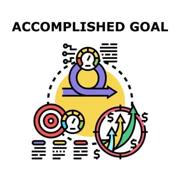 Business goal achievement process development illustration Stock Illustration