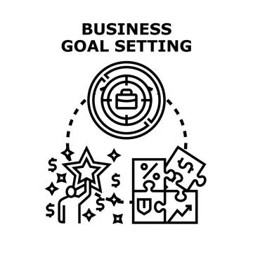 Business goal setting process achieving success vector concept 스톡 일러스트