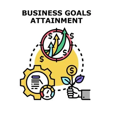 Business goals attainment concept with progress and growth イラスト素材