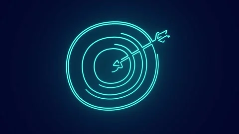 Business goals setting with Target arrow hit the center of bullseye animation Stock Footage 241163041