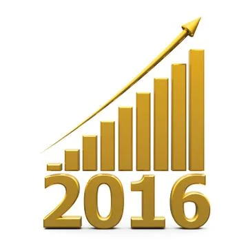 Business graph up with 2016 Illustrazione stock