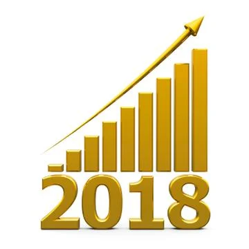 Business graph up with 2018 Stock Illustration