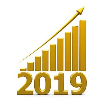 Business graph up with 2019 Stock Illustration