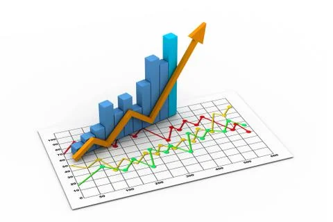 Business graph 3d Stock-Illustration