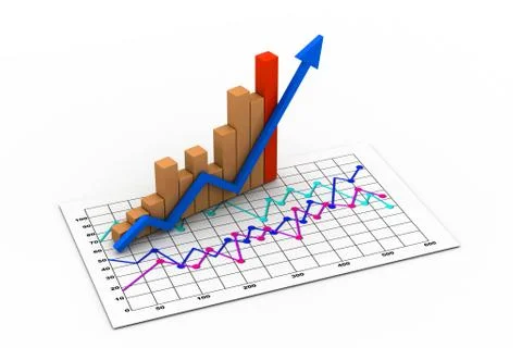 Business graph 3d Stock Illustration