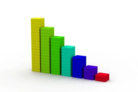 Business Graph in 3d on white background Illustrazione stock