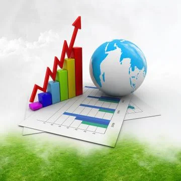 Business graph in abstract background. Stock-Illustration