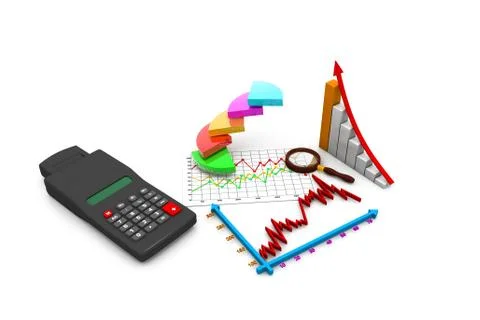 Business graph analyzing Stock Illustration